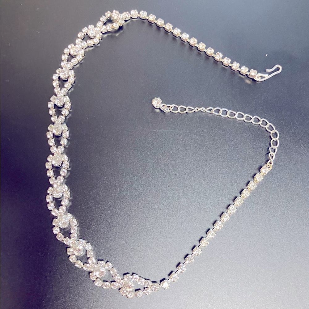 Rhinestone choker necklace